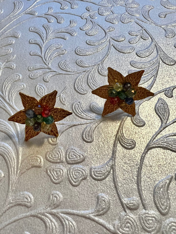 N Star classic multicolor stone  earrings