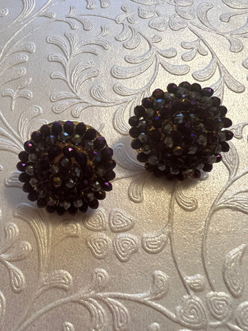 N Round purple stone  earrings