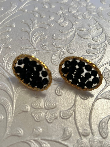 N Del Collection black stone earrings