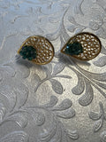 N Filigrama and stone   med earrings drops/circles